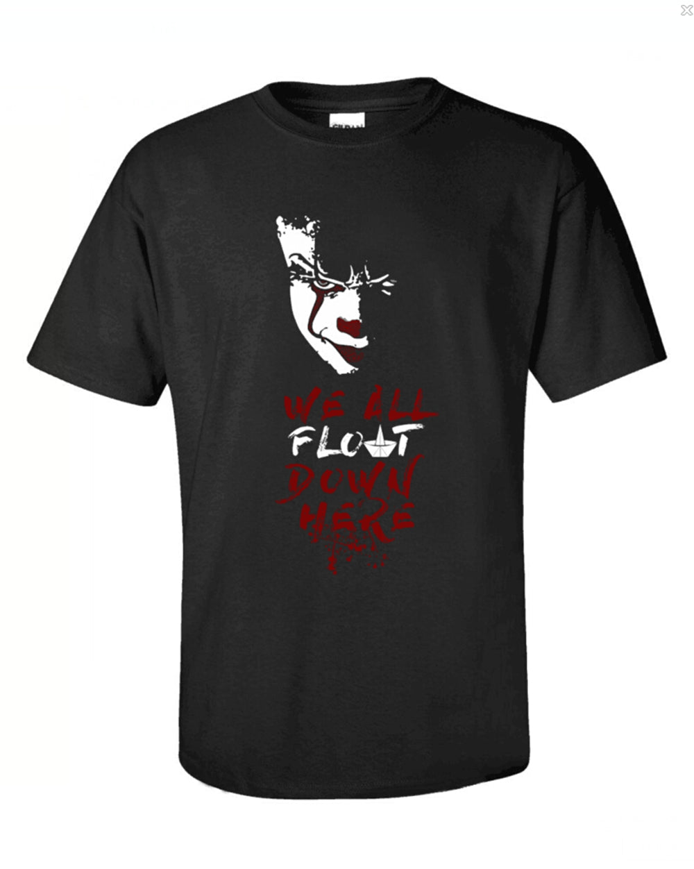 2017 IT Pennywise The Clown Black T-shirt Cosplay Costume