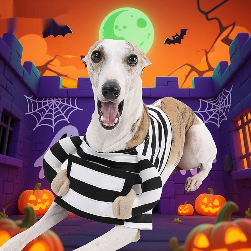 Dog Halloween Pet Costume Striped Funny Clothes
