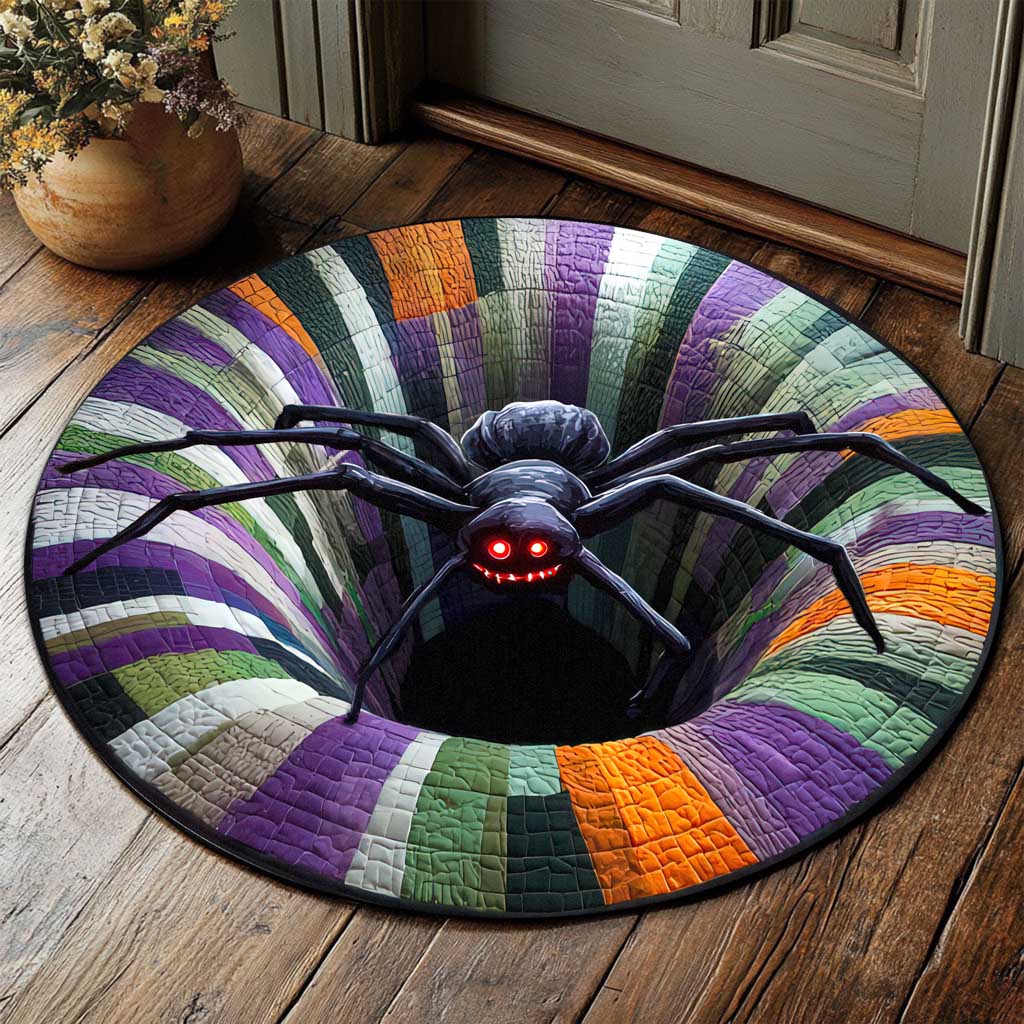 Black Spider Halloween 3D Printed Rug, Spooky Season Home Decor UKTD5170901