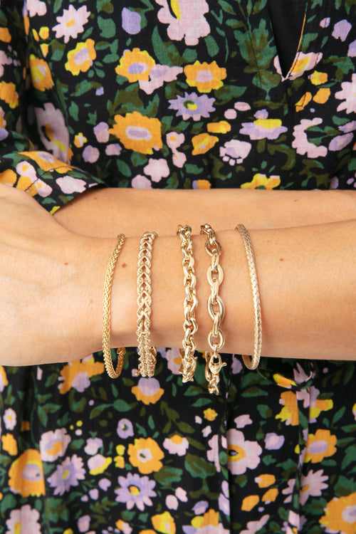 14k Gold Two Row Rope Bracelet
