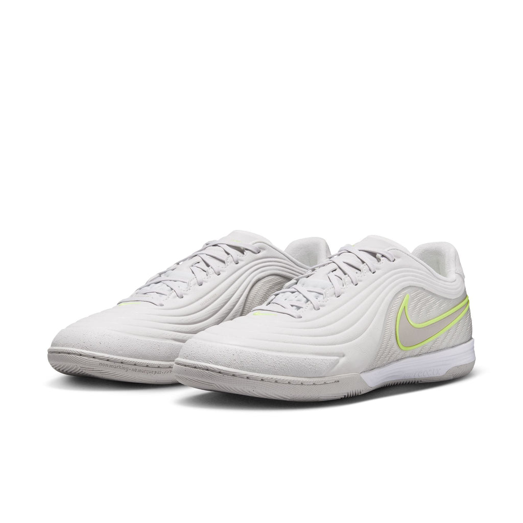 Nike Tiempo Reactgato IN Indoor/Court Low-Top Soccer Shoes - Vast Grey/Moon Particle/Lemon Venom