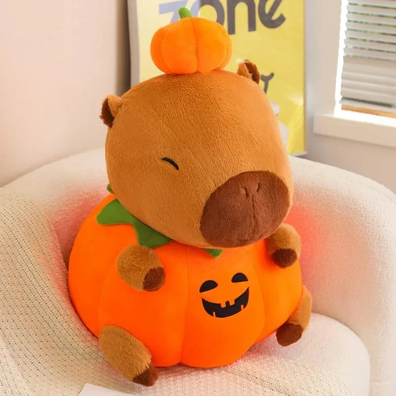 Adorable Halloween Pumpkin Capybara Plush for Your Festive Celebrations!