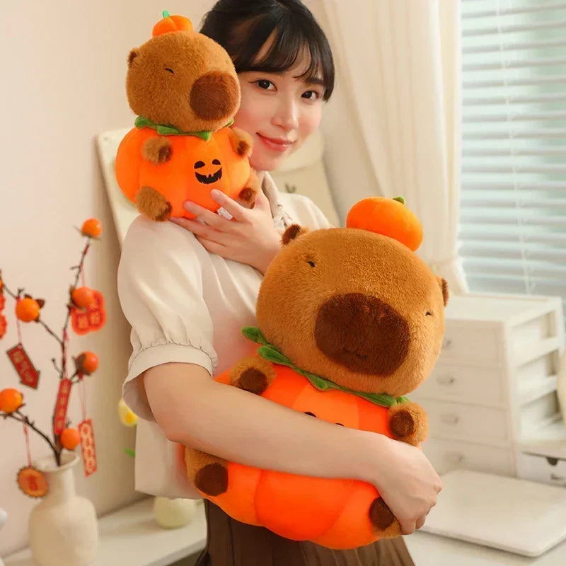 Adorable Halloween Pumpkin Capybara Plush for Your Festive Celebrations!
