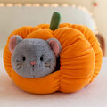 Cute Kitty and Puppy with Pumpkin