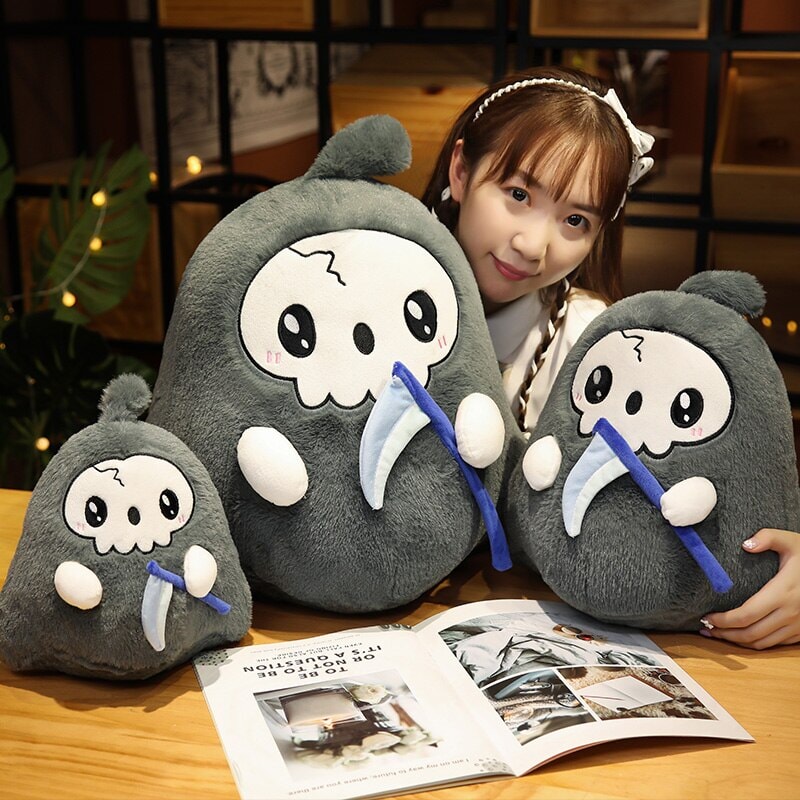 Adorable Kawaii Grim Reaper and Ghost Halloween Plushies