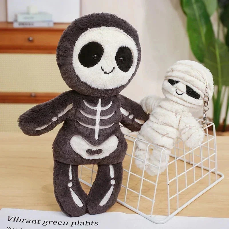 Chilling Skeleton and Mysterious Mummy Halloween Plush Toys